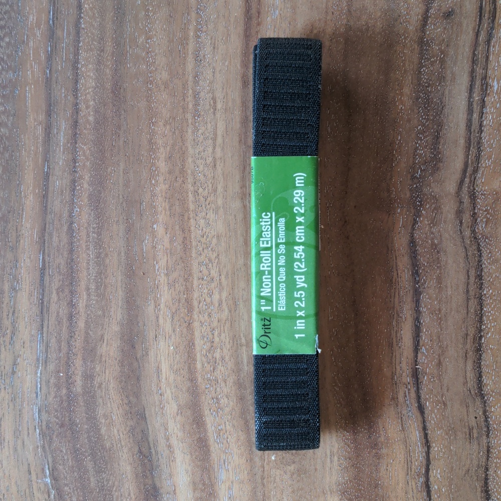 1" Black Non Roll Elastic